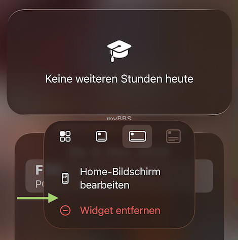 Widget shown without settings