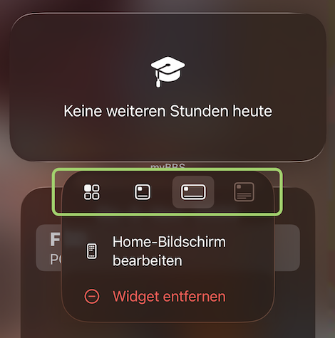 Different widget sizes on iOS