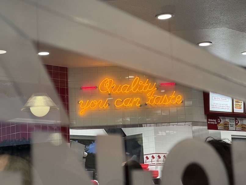 Burger meal during the trip