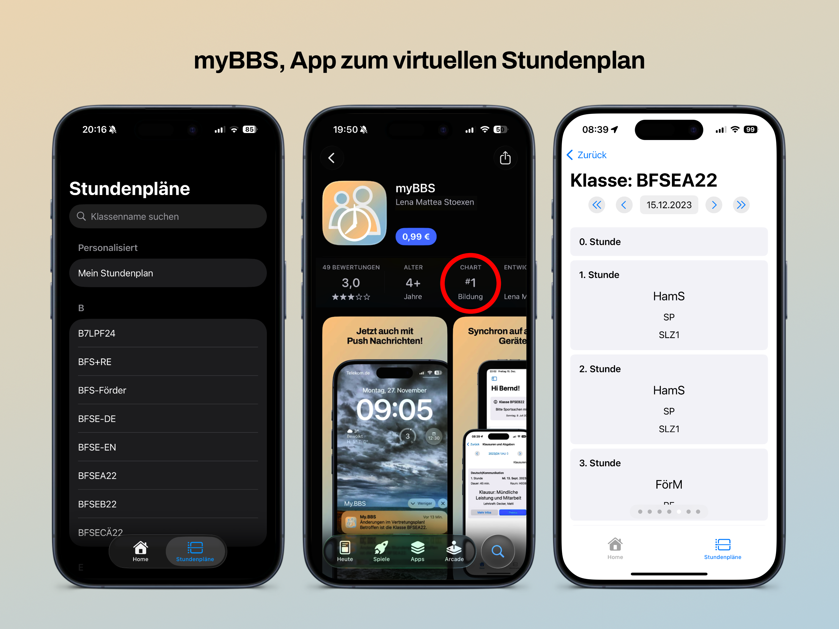 Promotional screenshot for the myBBS app.