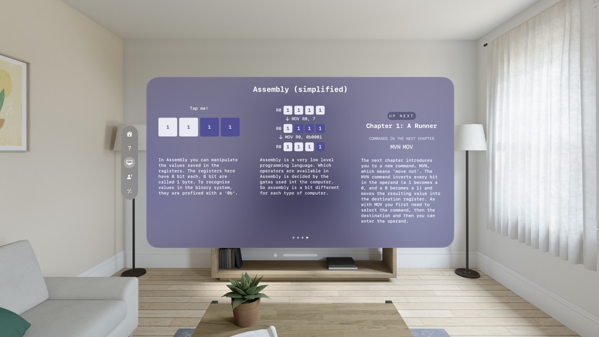 Vision Pro introduction screen for The Assembler